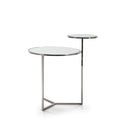 Mesa auxiliar de cristal plateada, 58 x 45 cm, foto de producto (3)