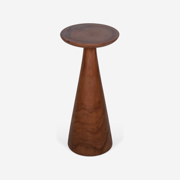Round side table in solid walnut wood, 25 x 25 cm