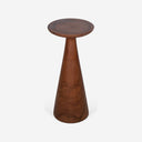 Mesa auxiliar redonda de madera maciza nogal, 25 x 25 cm