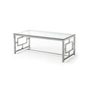 Mesa de centro rectangular de cristal plateada, 40 cm de alto, foto de producto