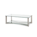 Mesa de centro rectangular de cristal templado transparente, foto de producto