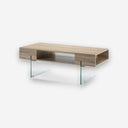 Mesa centro Sidney - tablero de madera sobre patas de cristal
