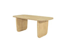 Mesa de comedor rectangular de madera maciza natural con base maciza curva, 180 x 90 cm, foto de producto