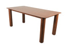 Mesa de comedor rectangular de chapa de roble natural y patas de madera maciza, foto de producto (3)