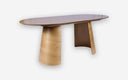 Mesa de comedor ovalada de nogal