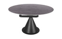 Mesa de comedor de porcelánico blanca y patas de metal, 80 cm, foto de producto (3)