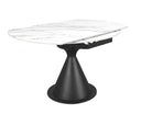 Mesa de comedor de porcelánico blanca y patas de metal, 80 cm, foto de producto (5)