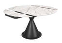 Mesa de comedor de porcelánico blanca y patas de metal, 80 cm, foto de producto (6)
