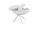 Mesa de comedor de porcelánico blanca y patas de metal, 100 cm, foto de producto (3)
