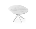 Mesa de comedor de porcelánico blanca y patas de metal, 100 cm, foto de producto (4)