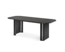Mesa de comedor rectangular de chapa de roble natural y patas de madera, foto de producto (2)