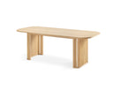 Mesa de comedor rectangular de chapa de roble natural y patas de madera, foto de producto (3)