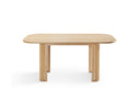 Mesa de comedor rectangular de chapa de roble natural y patas de madera, foto de producto (4)