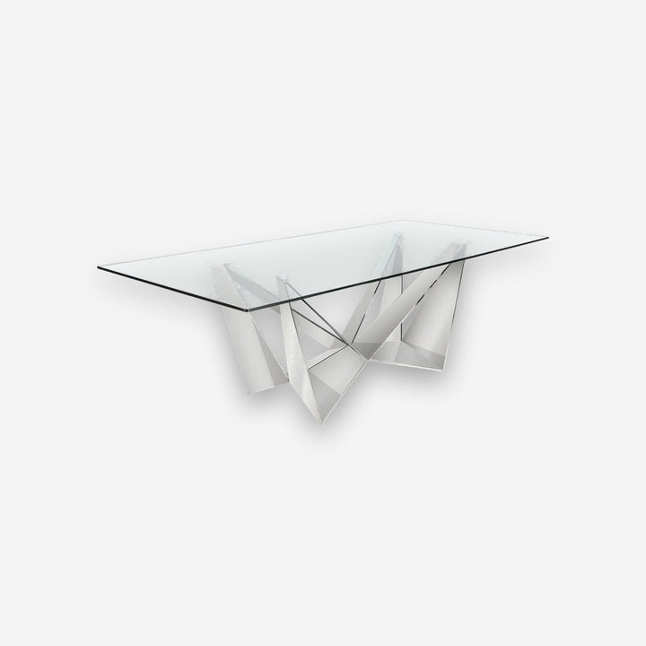 Mesa comedor rectangular cristal templado y acero cromado - Mesa de comedor - El Workshop-