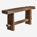 Mesa consola de madera de mango reciclada en color marrón envejecido