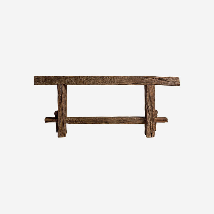 Mesa consola de madera de mango reciclada en color marrón envejecido