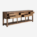 Mesa consola de madera de olmo y hierro en color marrón