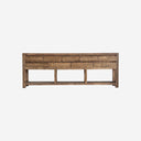 Mesa consola de madera de olmo y hierro en color marrón