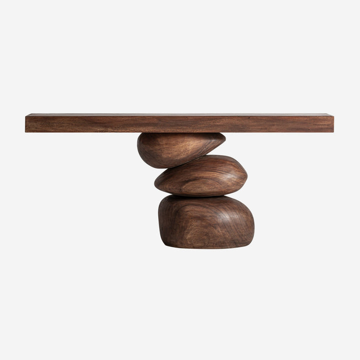 Mesa consola de madera de suar en color marrón 180 x 45 x 78 cm