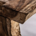 Mesa consola de madera de suar en color marrón 220 x 80 x 79 cm – detalle