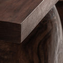 Mesa consola de madera de suar en color marrón de aire étnico 200 x 45 x 80 cm – detalle
