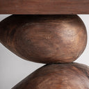 Mesa consola de madera de suar en color marrón de aire étnico 200 x 45 x 80 cm – detalle