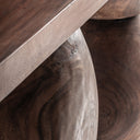 Mesa consola de madera de suar en color marrón de aire étnico 200 x 45 x 80 cm – detalle