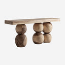 Mesa consola de madera de suar en color marrón de líneas contemporáneas 200 x 45 x 80 cm