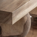 Mesa consola de madera de suar en color marrón de líneas contemporáneas 200 x 45 x 80 cm – detalle