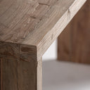 Mesa consola de madera de teca reciclada en color marrón 180 x 45 x 86 cm – detalle