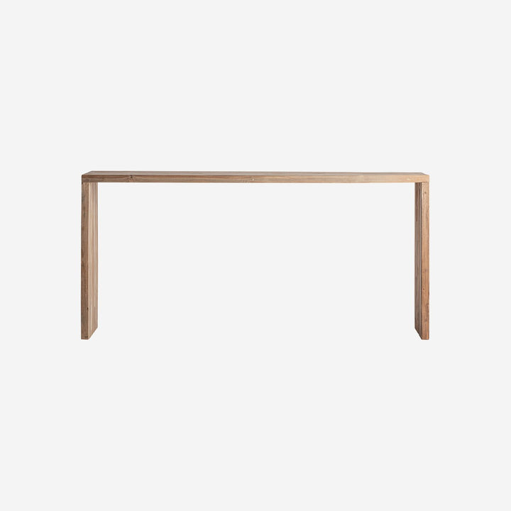 Mesa consola de madera de teca reciclada en color marrón 180 x 45 x 86 cm
