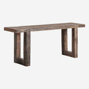 Mesa consola de madera recuperada en color marrón 200 x 45 x 76 cm
