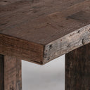 Mesa consola de madera recuperada en color marrón 200 x 45 x 76 cm – detalle