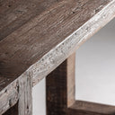Mesa consola de madera recuperada en color marrón 200 x 45 x 76 cm – detalle