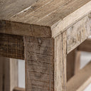Mesa consola de madera recuperada en color marrón 230 x 57 x 83 cm – detalle
