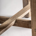 Mesa consola de madera recuperada en color marrón 230 x 57 x 83 cm – detalle