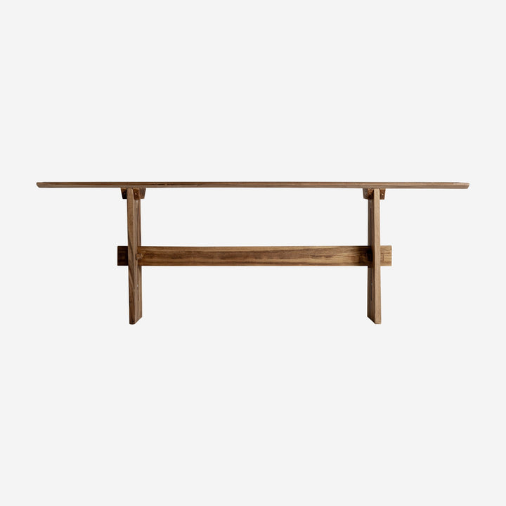 Mesa consola de madera recuperada en color marrón natural