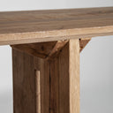 Mesa consola de madera recuperada en color marrón natural – detalle