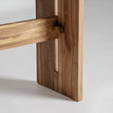 Mesa consola de madera recuperada en color marrón natural – detalle
