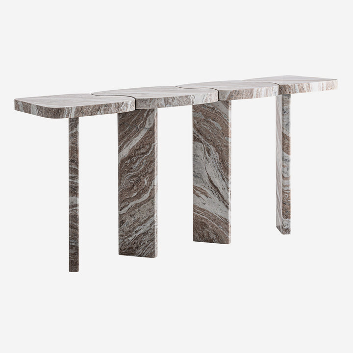 Mesa consola de mármol en tonos neutros