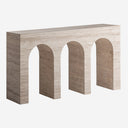 Mesa consola de travertino en color beige 150 x 35 x 80 cm