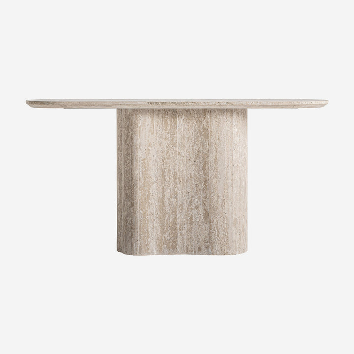 Mesa consola de travertino en color beige 160 x 45 x 80 cm