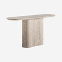Mesa consola de travertino en color beige 160 x 45 x 80 cm