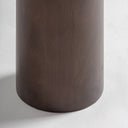 Mesa consola de travertino y madera de mango en color beige – detalle