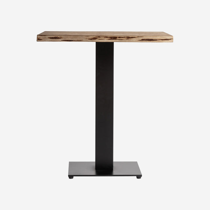 Mesa de bar de madera de acacia y hierro en color marrón