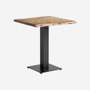 Mesa de bar de madera de acacia y hierro en color marrón