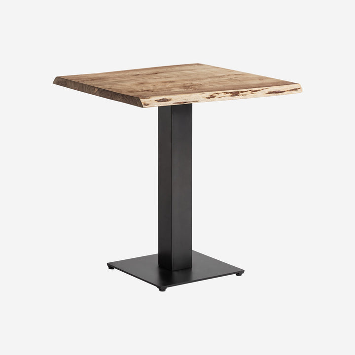 Mesa de bar de madera de acacia y hierro en color marrón