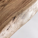 Mesa de bar de madera de acacia y hierro en color marrón – detalle