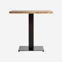 Mesa de bar de madera de acacia y hierro en color marrón – 80 x 80 x 79 cm