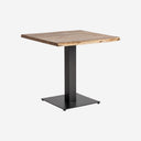 Mesa de bar de madera de acacia y hierro en color marrón – 80 x 80 x 79 cm